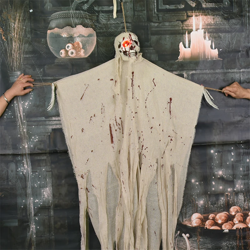 Halloween Hanging Decoration Haunted House Blood Face Skull Head Voice Control Sounding Glowing Ghost Festival Supplies xx97
Halloween Hanging Decoration Haunted House Blood Face Skull Head Voice Control Sounding Glowing Ghost Festival Supplies xx97