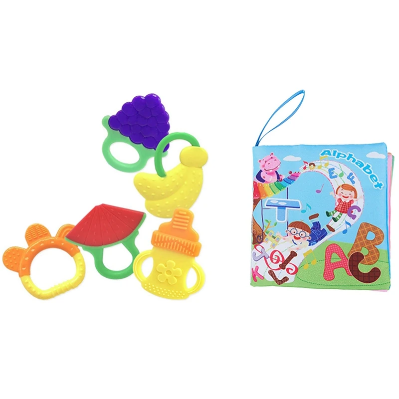 1 Pcs Environmental Cloth Books Hard To Torn English Alphabet & 5 Pcs Silicone Baby Teething Toys Teething Stick
1 Pcs Environmental Cloth Books Hard To Torn English Alphabet & 5 Pcs Silicone Baby Teething Toys Teething Stick