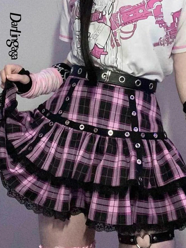 Darlingaga Mall Gothic Grunge Plaid Lace Patchwork Pleated Skirt High Waist Streetwear Harajuku Eyelet Mini Skirts Double Layer 
Darlingaga Mall Gothic Grunge Plaid Lace Patchwork Pleated Skirt High Waist Streetwear Harajuku Eyelet Mini Skirts Double Layer