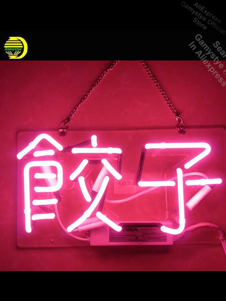 

Restaurant Shop Neon Sign Dumplings In Chinese jiao zi neon Light Sign Advertisement Sign Lighting Pet Shop Sign Pub Bar Signs