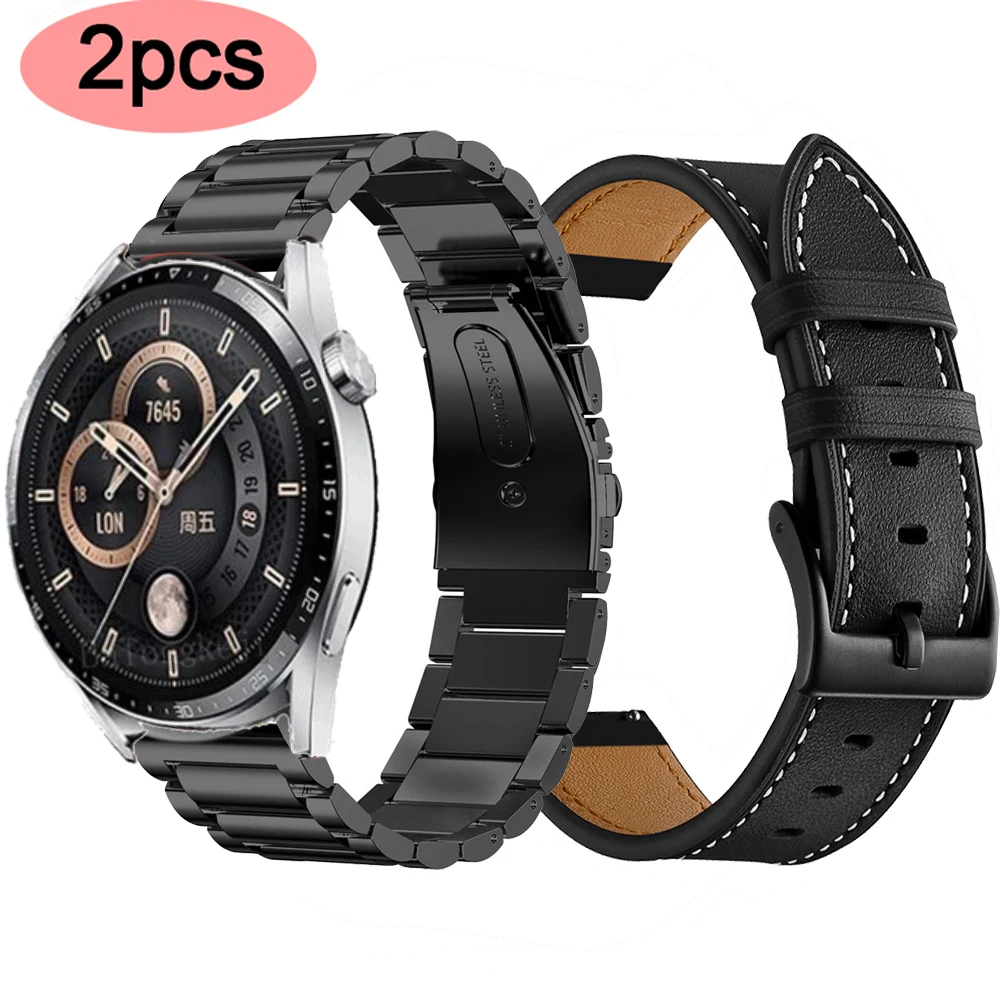 

Watch Band for Huawei Watch GT 3 GT3 42MM / 46MM Watchband Strap for GT2 2 Pro GT2E 2E Leather Bracelet Wristband Replacement