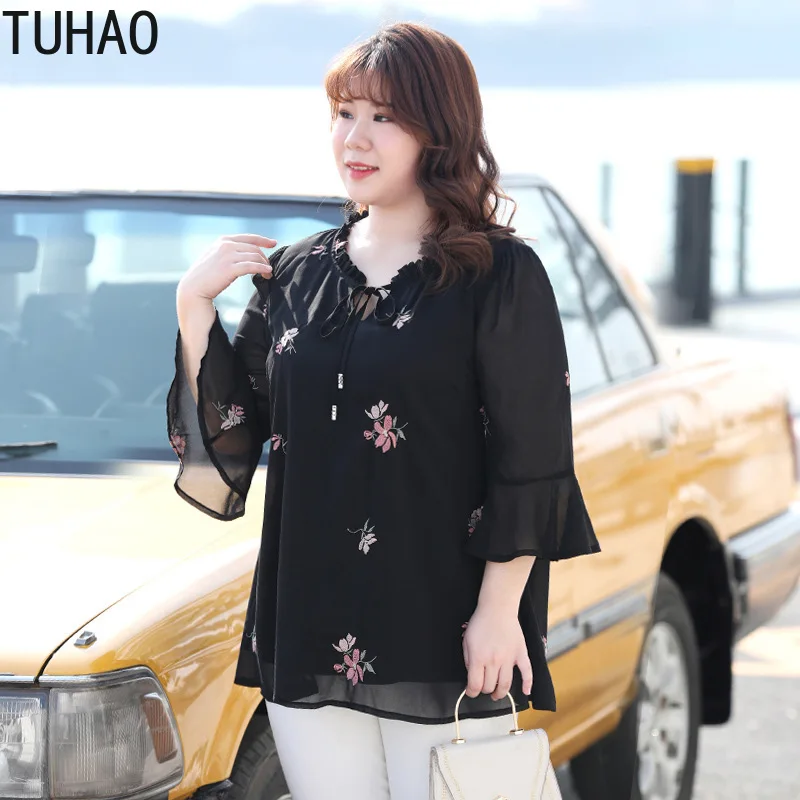 TUHAO 2020 Plus Size 6XL 5XL 4XL 3XL Women's Chiffon Shirt Loose Three-quarter Sleeves Shirts Mother Spring Office Lady Top WM64
TUHAO 2020 Plus Size 6XL 5XL 4XL 3XL Women's Chiffon Shirt Loose Three-quarter Sleeves Shirts Mother Spring Office Lady Top WM64