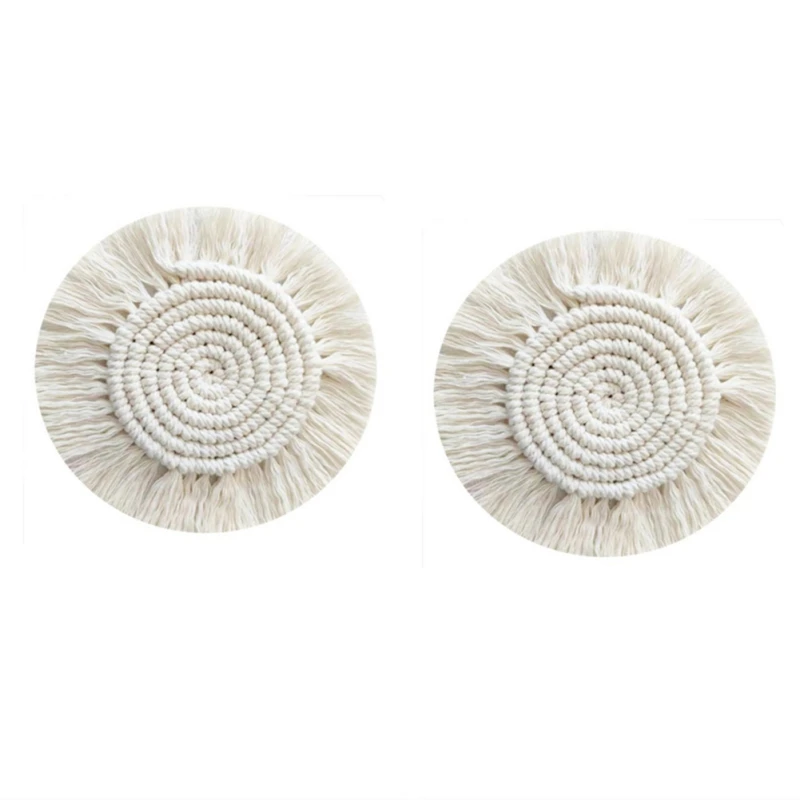 2pcs Cotton Braid Coaster Bohemia Handwoven Macrame Placemats Heat Insulation Table Mat Coffee Cup Coaster
2pcs Cotton Braid Coaster Bohemia Handwoven Macrame Placemats Heat Insulation Table Mat Coffee Cup Coaster