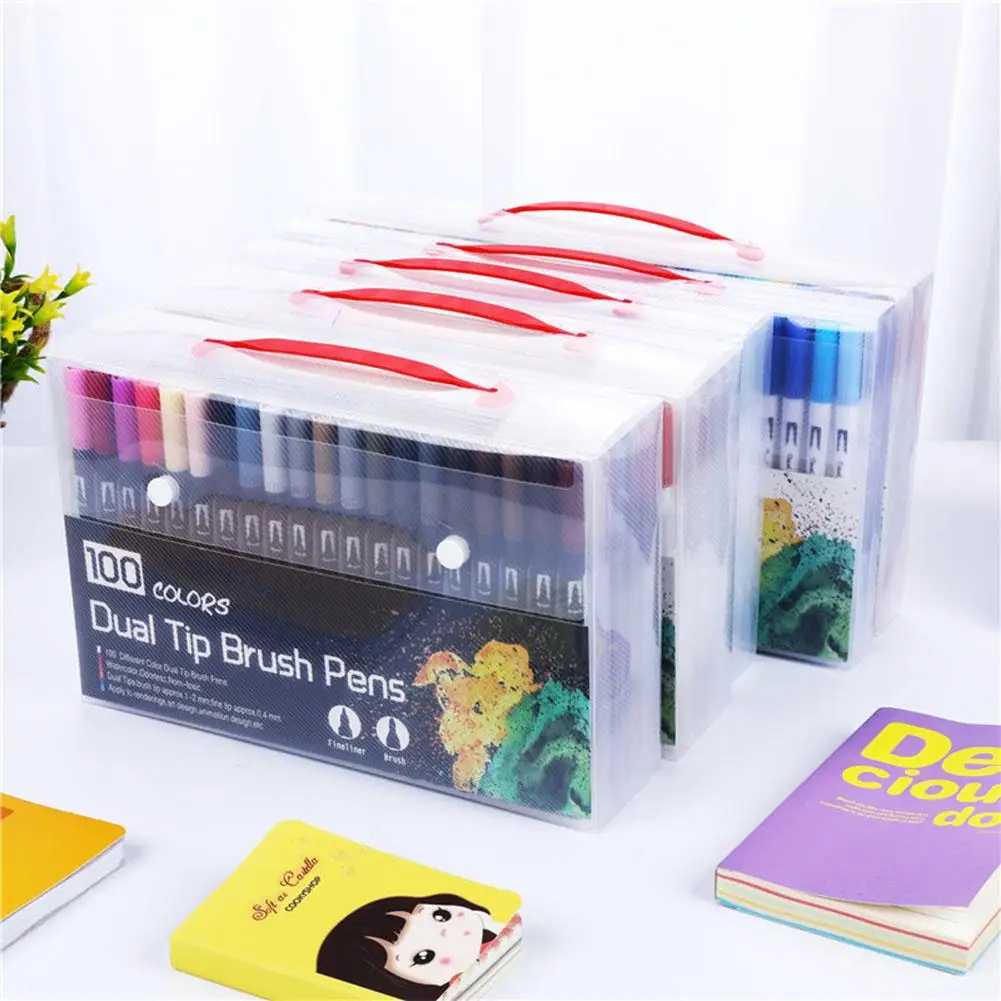 100pcs Colorful Double Head Drawing Painting Watercolor Art Marker Fine Liner Water Based Ink Blendable Painting School Supplies
100pcs Colorful Double Head Drawing Painting Watercolor Art Marker Fine Liner Water Based Ink Blendable Painting School Supplies