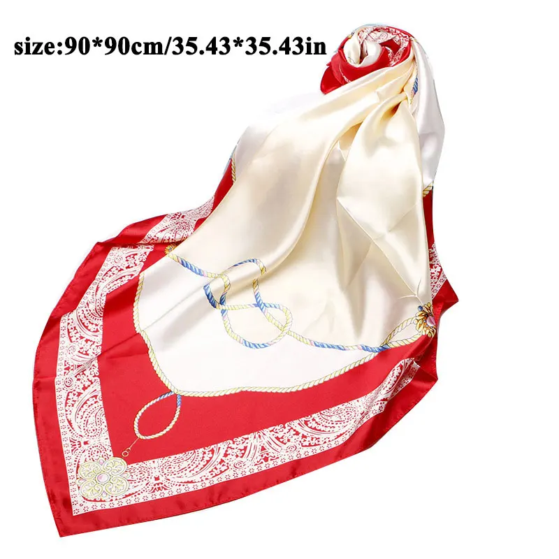 Women Square Hair Scarf Headwraps Hijab Neck Scarves Female Silk Satin Scarf Floral Print Kerchief Shawl and Wrap 90*90cm
Women Square Hair Scarf Headwraps Hijab Neck Scarves Female Silk Satin Scarf Floral Print Kerchief Shawl and Wrap 90*90cm