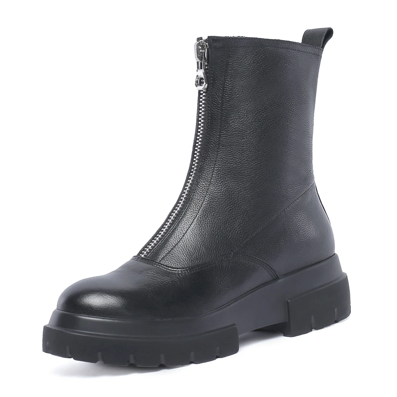 2021 new shoes Women Genuine Leather Boots fashion Handmade cow leather Front zipper platform short boots 2 colors black boots
2021 new shoes Women Genuine Leather Boots fashion Handmade cow leather Front zipper platform short boots 2 colors black boots