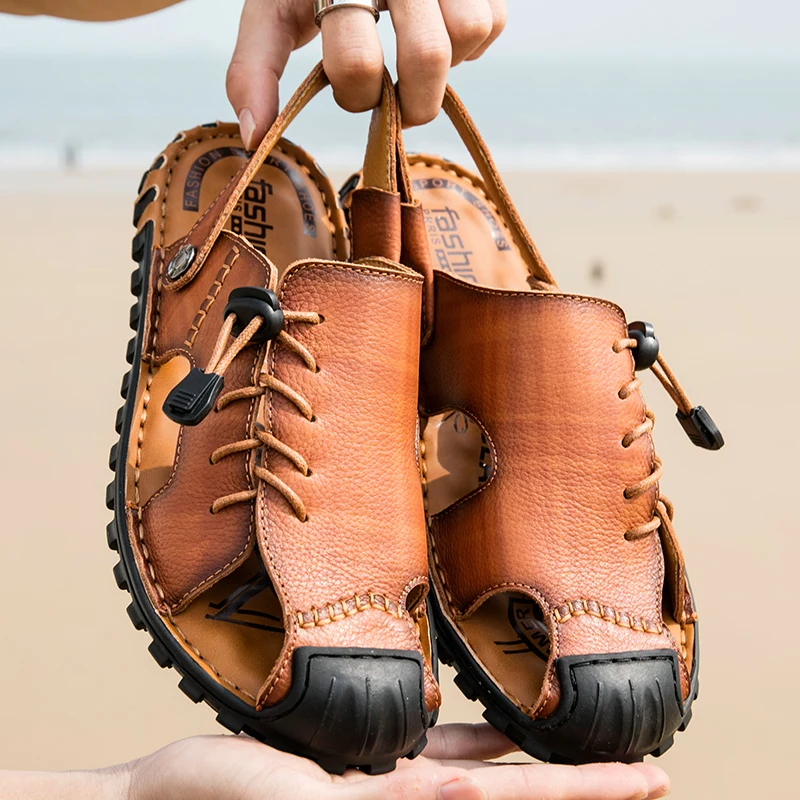 Beach Sandals Men Summer Breathable Men's Shoes Couple Beach Wear Men 2020 Man Sandals Leather Casual Flip Flops Fashion
Beach Sandals Men Summer Breathable Men's Shoes Couple Beach Wear Men 2020 Man Sandals Leather Casual Flip Flops Fashion