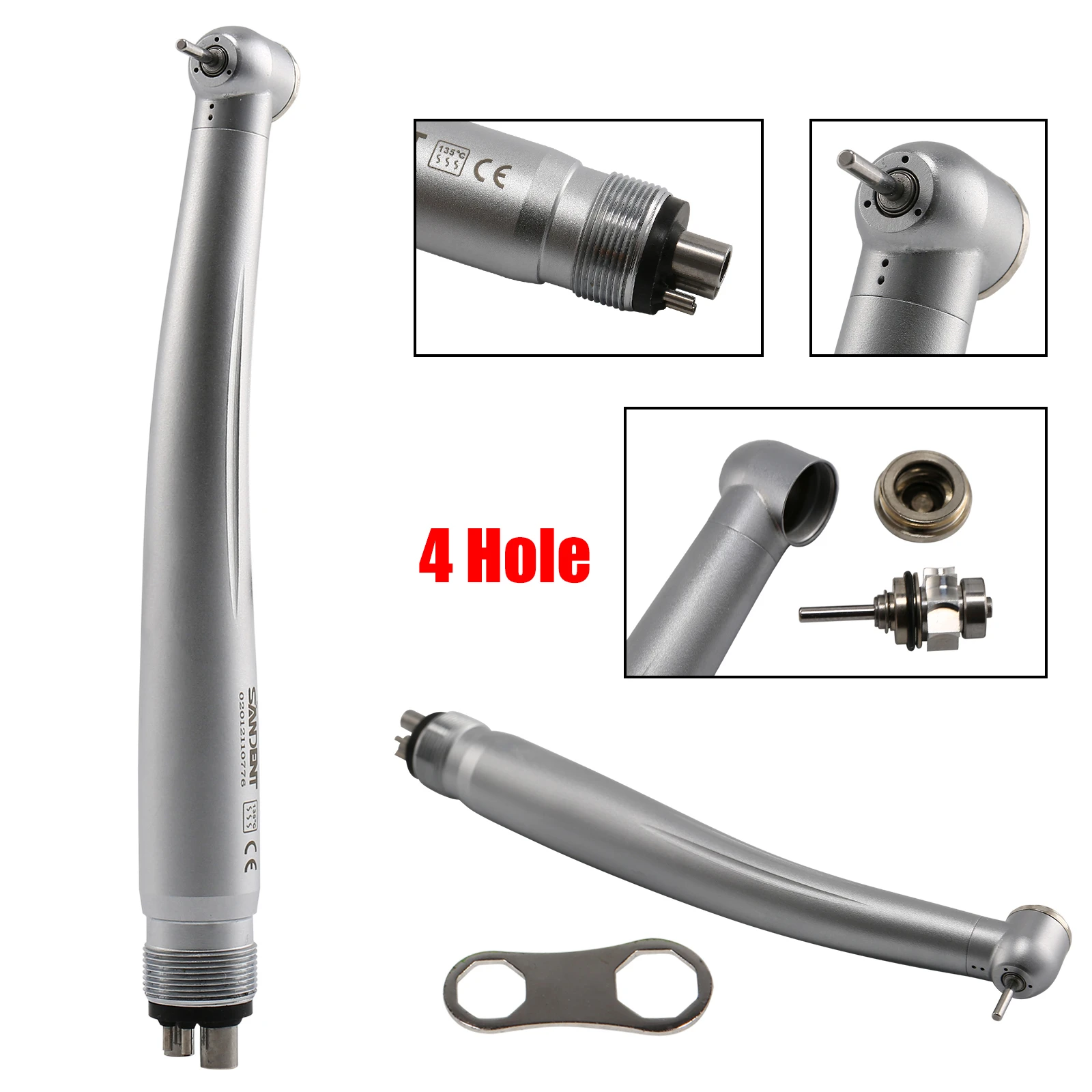 SANDENT 4 Hole Clean Head Standard Head Dental handpiece High Speed Turbine Push Button Stainless Steel Body
SANDENT 4 Hole Clean Head Standard Head Dental handpiece High Speed Turbine Push Button Stainless Steel Body