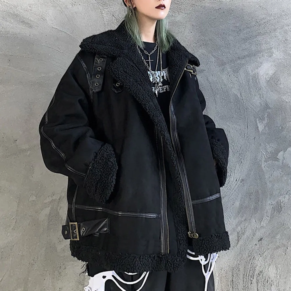 Winter Jacket Women 2021 Gothic Punk Warm Oversize BF Style Pocket Black Coat Female Retro Streetwear Harajuku Chic Outwear New
Winter Jacket Women 2021 Gothic Punk Warm Oversize BF Style Pocket Black Coat Female Retro Streetwear Harajuku Chic Outwear New