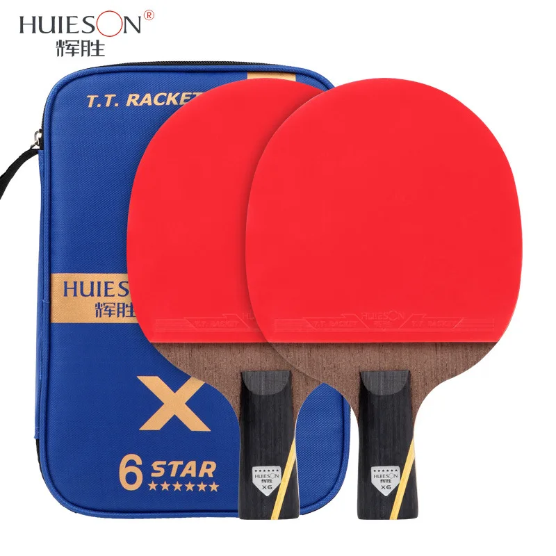 (2pcs) Huieson 6 Star Carbon Fiber Blade Double Table Tennis Racket Pimples in Pingpong Paddle Racket Set
(2pcs) Huieson 6 Star Carbon Fiber Blade Double Table Tennis Racket Pimples in Pingpong Paddle Racket Set