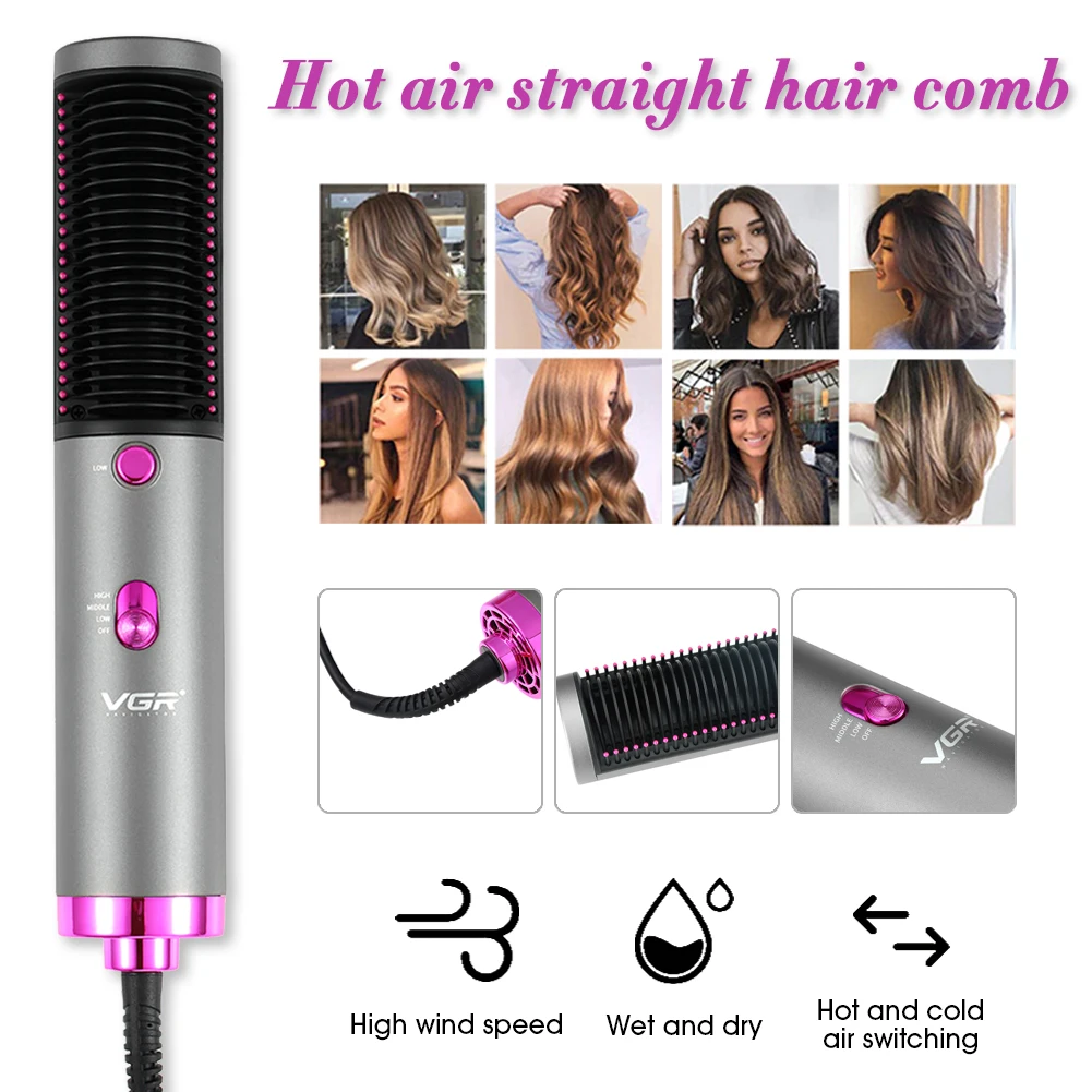 Hair Straightener Brush 3-in-1 Hair Dryer Brush Anti-scald Hot Comb Blow Dry Curly Hair 3 Temperature Setting & Heating Shipping
Hair Straightener Brush 3-in-1 Hair Dryer Brush Anti-scald Hot Comb Blow Dry Curly Hair 3 Temperature Setting & Heating Shipping