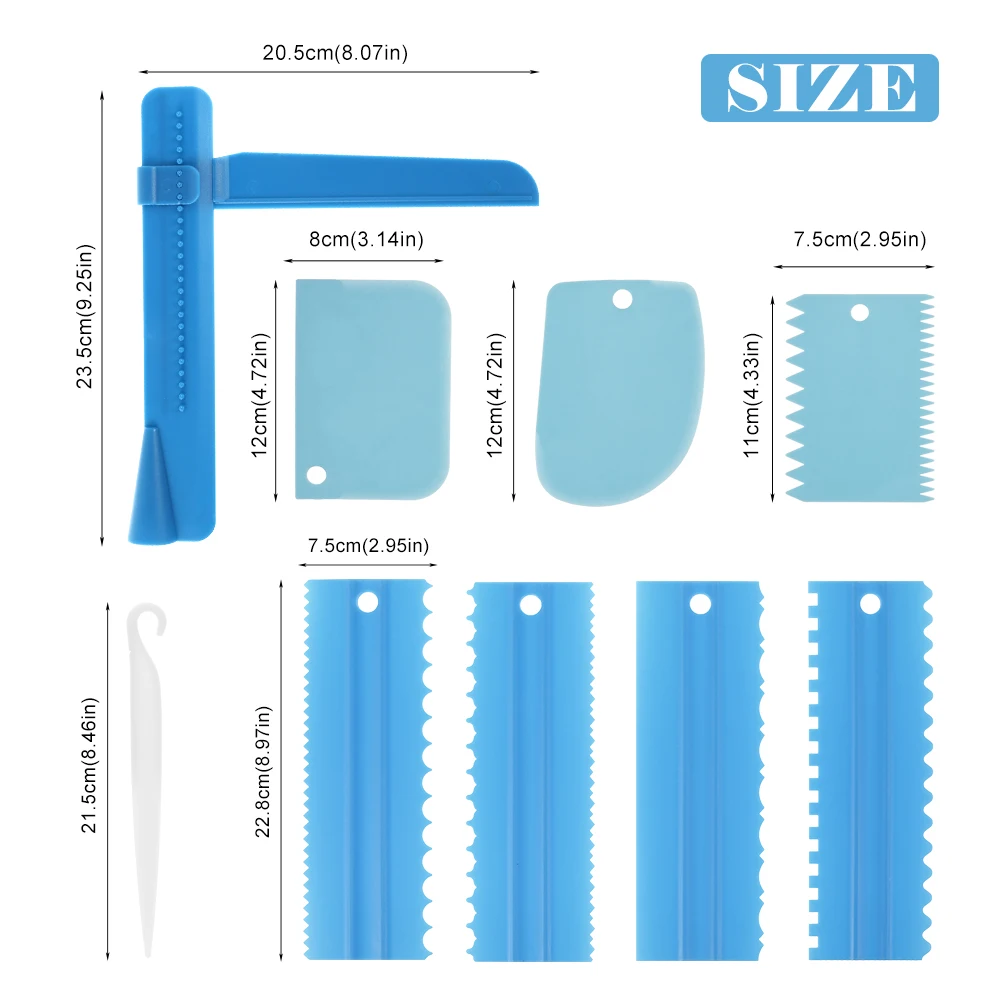 9PC Cake Scraper Convenient Adjustable Fondant Spatulas Edge Smoother Cream Decorating DIY Kitchen Cake Tool Molds Silicone
9PC Cake Scraper Convenient Adjustable Fondant Spatulas Edge Smoother Cream Decorating DIY Kitchen Cake Tool Molds Silicone