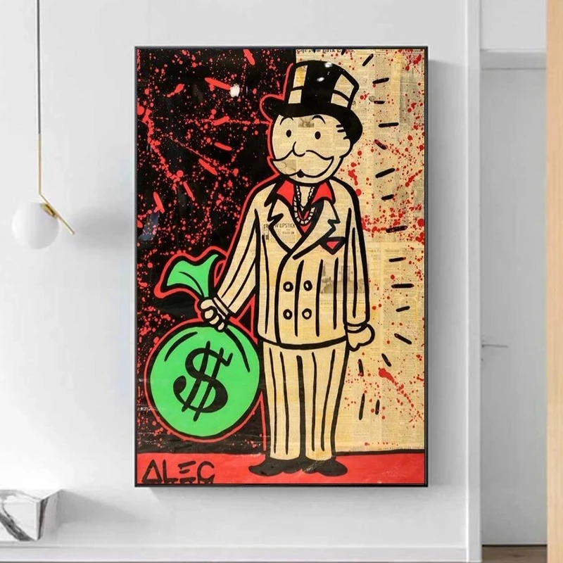 Alec Monopoly Moneky Bag Graffiti Street Art Paintings on The Wall Posters and Prints Richer Man Art Pictures Home Decor Cuadros
Alec Monopoly Moneky Bag Graffiti Street Art Paintings on The Wall Posters and Prints Richer Man Art Pictures Home Decor Cuadros