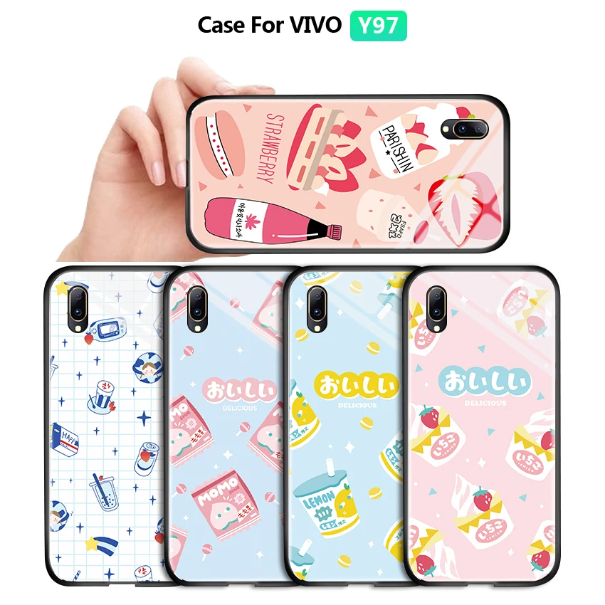 ДЛЯ VIVO Y71 Y73 Y75 Y79 Y81 Y81i Y83 Pro Y85 V7 Plus мультяшный молочный напиток противоударный чехол