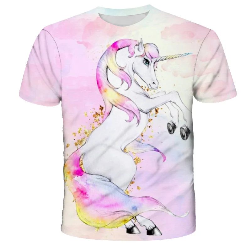 2021 Boys and Girls Favorite 3D Printed Unicorn Pattern Rainbow Short Sleeve T-shirt Pink Clothing Summer Comfortable Short Slee
2021 Boys and Girls Favorite 3D Printed Unicorn Pattern Rainbow Short Sleeve T-shirt Pink Clothing Summer Comfortable Short Slee