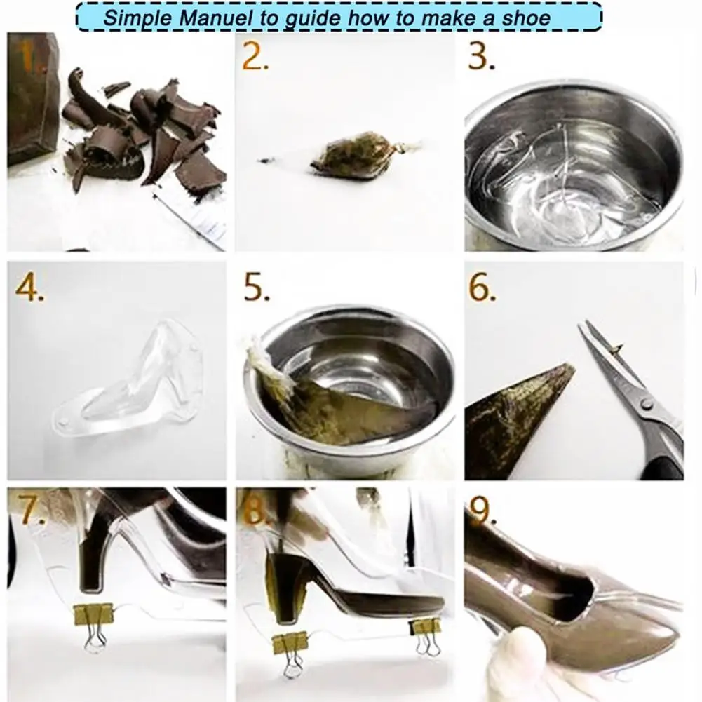 1PCS Mold High Heel Shape Transparent Plastic High Heel Mold for Chocolate Paste DIY Home Baking Cake Decorating Tool
1PCS Mold High Heel Shape Transparent Plastic High Heel Mold for Chocolate Paste DIY Home Baking Cake Decorating Tool