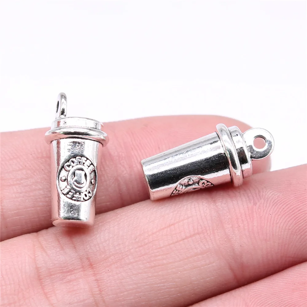 10pcs 21x10mm Antique Silver Color 3D Coffee Cup Charms For Jewelry Making B16395
10pcs 21x10mm Antique Silver Color 3D Coffee Cup Charms For Jewelry Making B16395