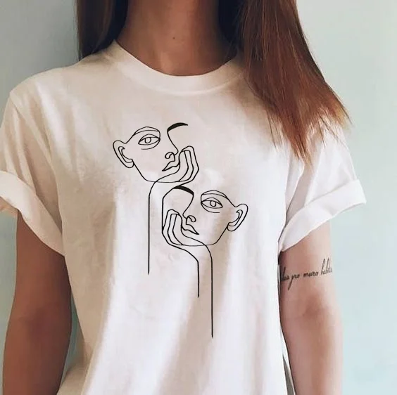 Korean Fashion Art Drawing T-Shirt Thinking Face Art T-Shirt Couple Top Women Cute Korean Fashion Graphic Te
Korean Fashion Art Drawing T-Shirt Thinking Face Art T-Shirt Couple Top Women Cute Korean Fashion Graphic Te