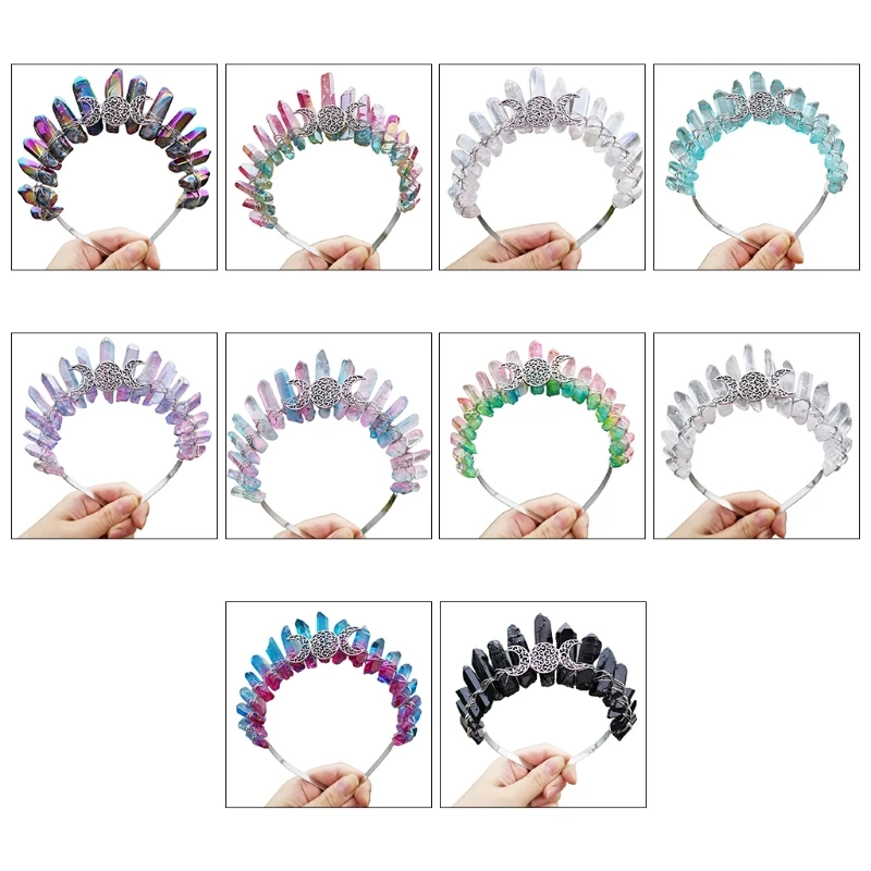Raw Crystal Quartz Headband Crown Hollow Out Metal Moon Tiara Wedding Hair Hoop M5TE
Raw Crystal Quartz Headband Crown Hollow Out Metal Moon Tiara Wedding Hair Hoop M5TE