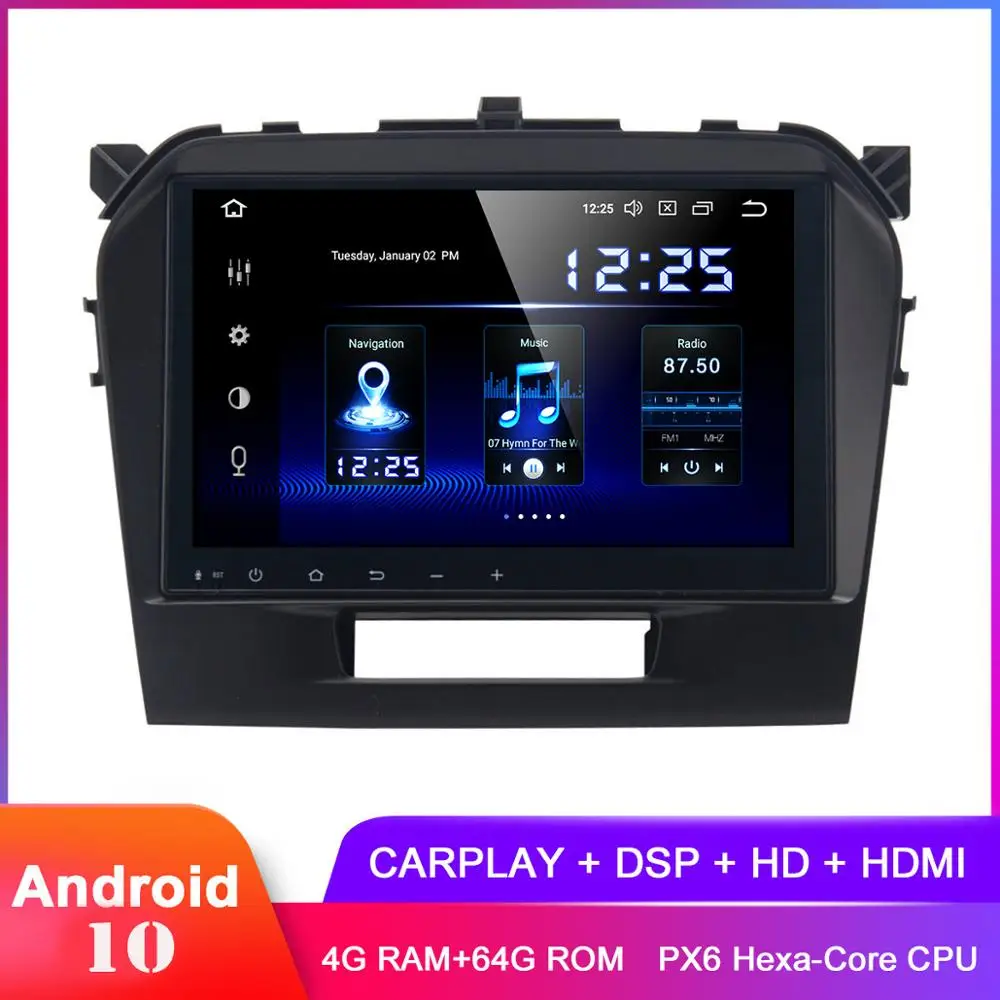 Dasaita 9 "IPS Android 10 автомобильное Стерео GPS для Vitara 2015 2016 2017 2018 Carplay в тире радио WiFi DSP