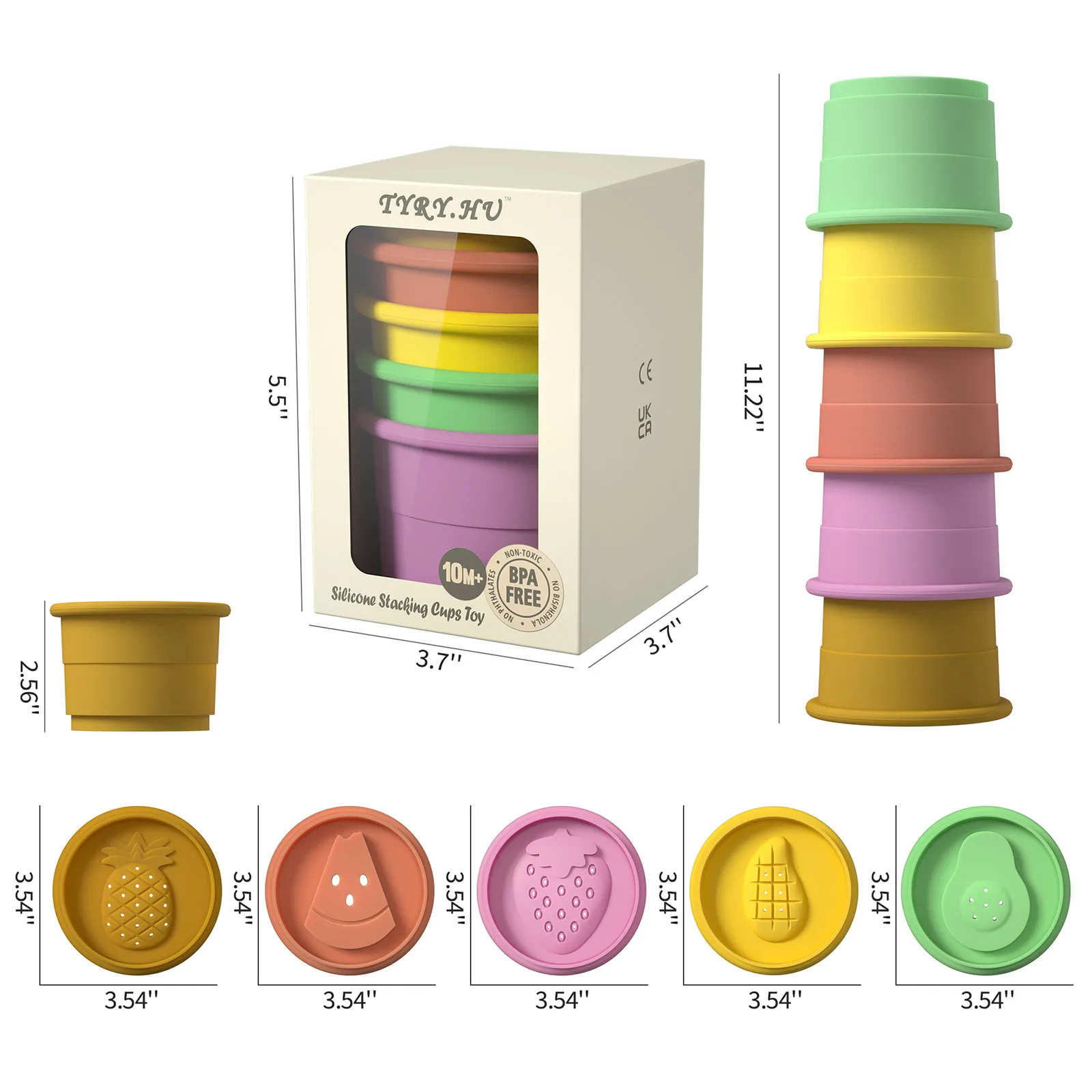 TYRY.HU 5pcs Edible Silicone Stacking cups Building Block Silicone Teether Soft Blocks Folding Educational Game Toys BPA Free
TYRY.HU 5pcs Edible Silicone Stacking cups Building Block Silicone Teether Soft Blocks Folding Educational Game Toys BPA Free