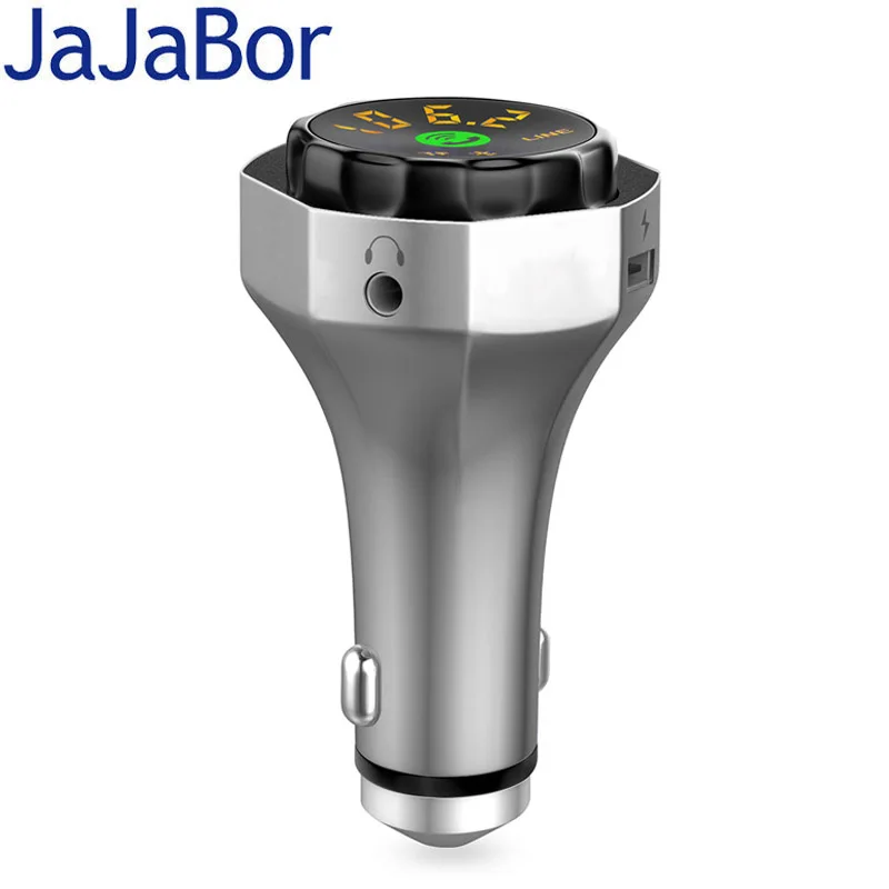 

JaJaBor Bluetooth Car Kit Handsfree FM Transmitter FM Modulator AUX Audio Output A2DP MP3 Player Support TF Card / U Disk Play