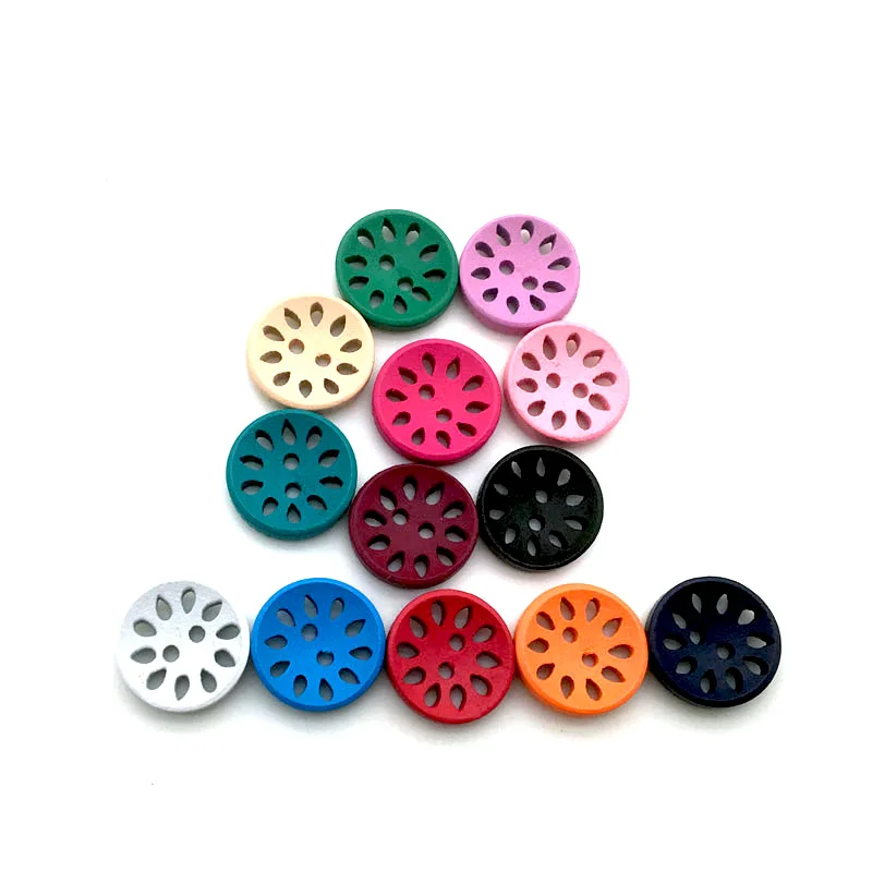 100PCS 15mm 13 Colors Hollow Out Wood Buttons For Clothing Accessories Wooden Crafts DIY Scrapbooking Home Decoration Supplies
100PCS 15mm 13 Colors Hollow Out Wood Buttons For Clothing Accessories Wooden Crafts DIY Scrapbooking Home Decoration Supplies