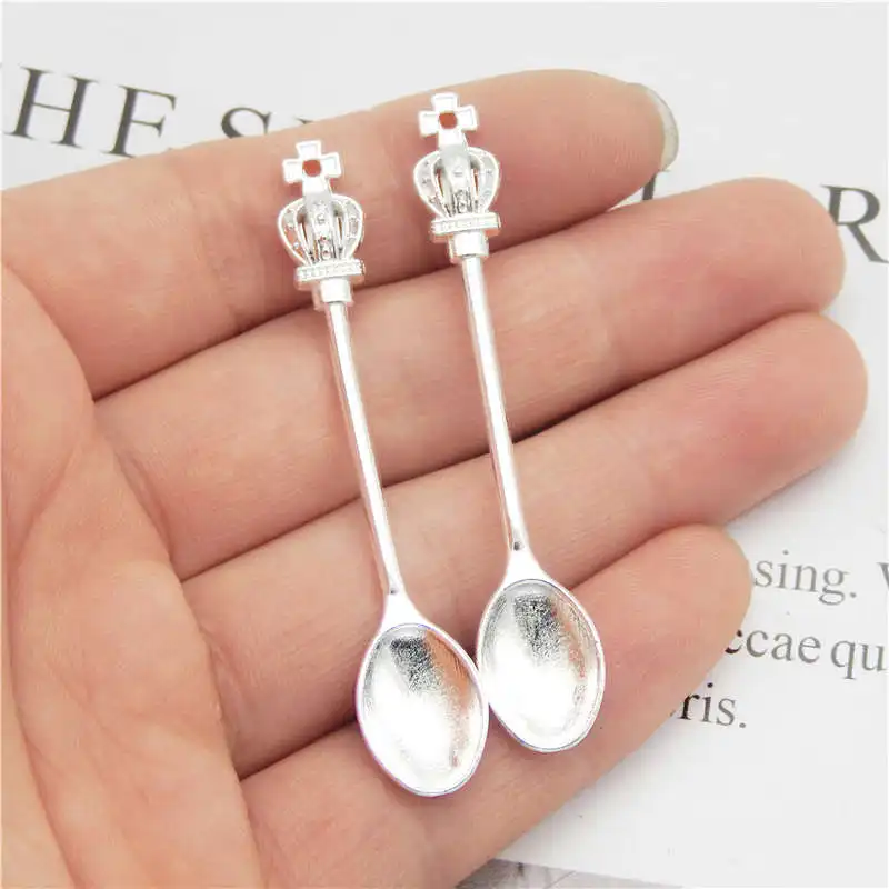 Julie Wang 12PCS Spoon Charms Crown Alloy Tableware Bright Silver Color Earrings Bracelet Jewelry Making Accessory
Julie Wang 12PCS Spoon Charms Crown Alloy Tableware Bright Silver Color Earrings Bracelet Jewelry Making Accessory