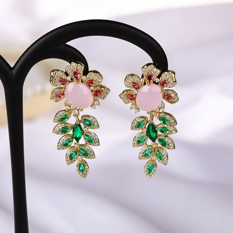 Bilincolor Green Leaf and Flower Drop Earring for Women Summer Wedding Dinner Party Jewelry
Bilincolor Green Leaf and Flower Drop Earring for Women Summer Wedding Dinner Party Jewelry