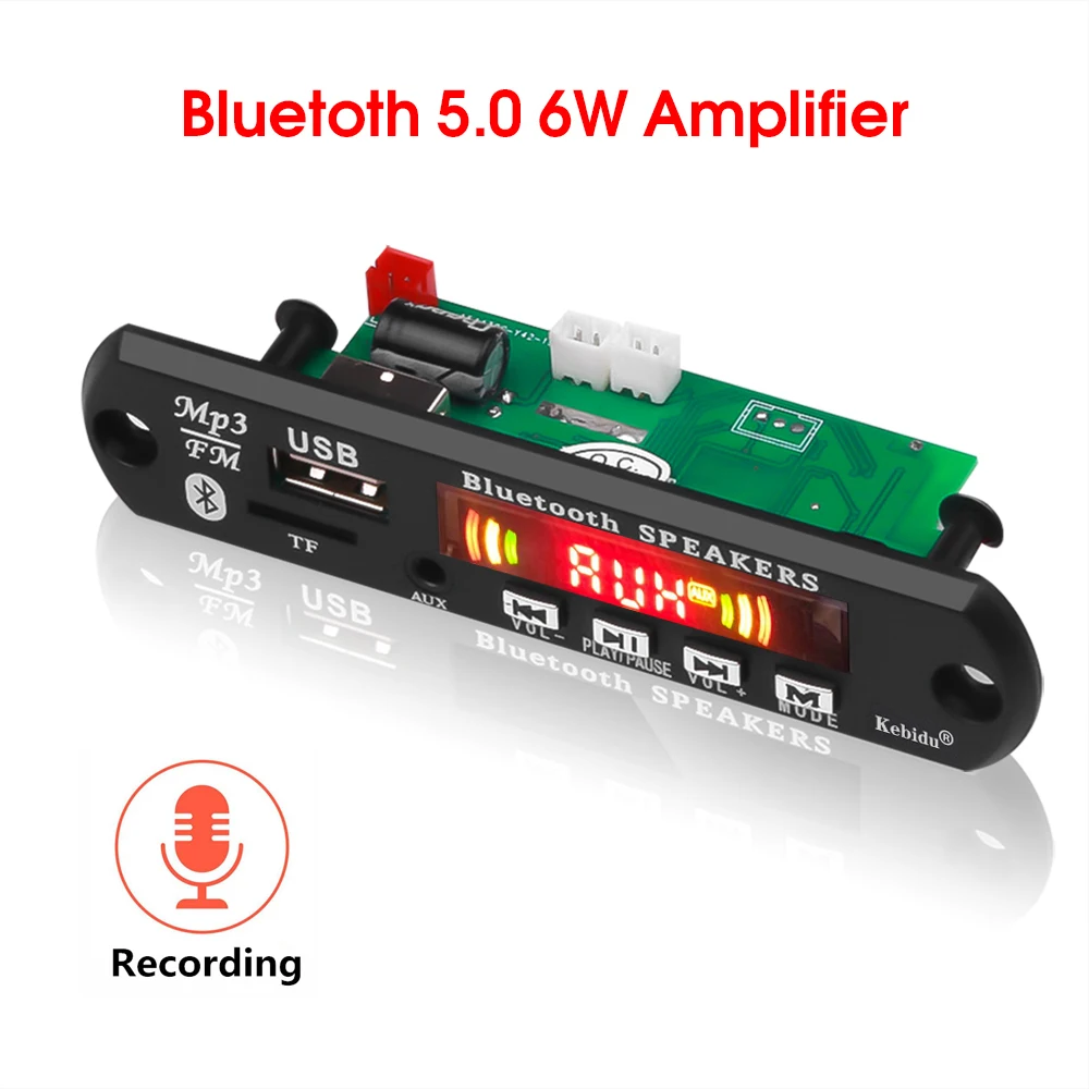 Плата mp3 декодера с Bluetooth 5 0 FM радио аудио модуль постоянного тока 12 В усилителем 2*3