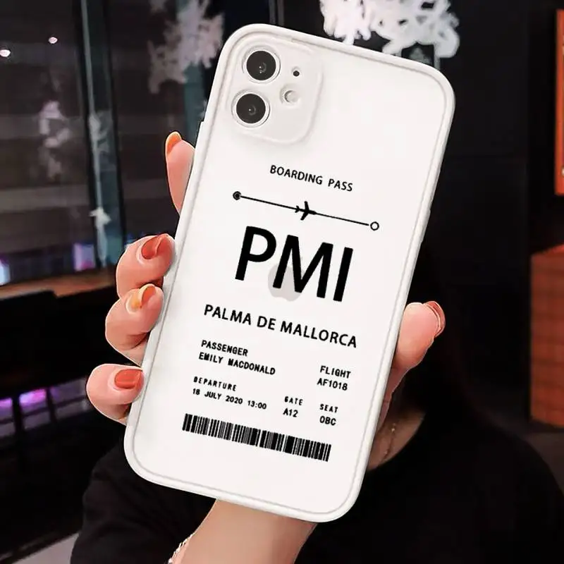 Personalised Plane Ticket Phone Cases Matte transparent For White iPhone 12 Mini 11 Pro XR XS Max 7 8 Plus X Back Cover
Personalised Plane Ticket Phone Cases Matte transparent For White iPhone 12 Mini 11 Pro XR XS Max 7 8 Plus X Back Cover