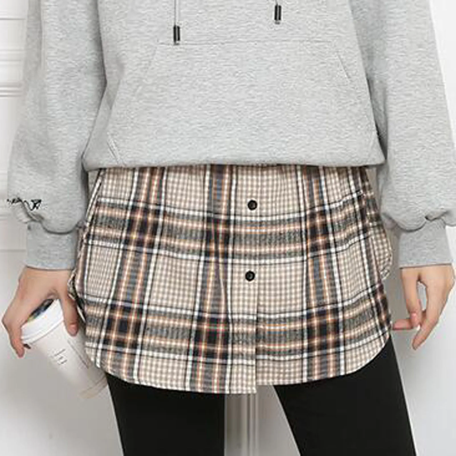 Spring Summer A Shirt False Mini Skirt Fashion Women Mini Skirt Shirt Extenders Plaid Skirt Strap Elastic Short Base Skirt
Spring Summer A Shirt False Mini Skirt Fashion Women Mini Skirt Shirt Extenders Plaid Skirt Strap Elastic Short Base Skirt