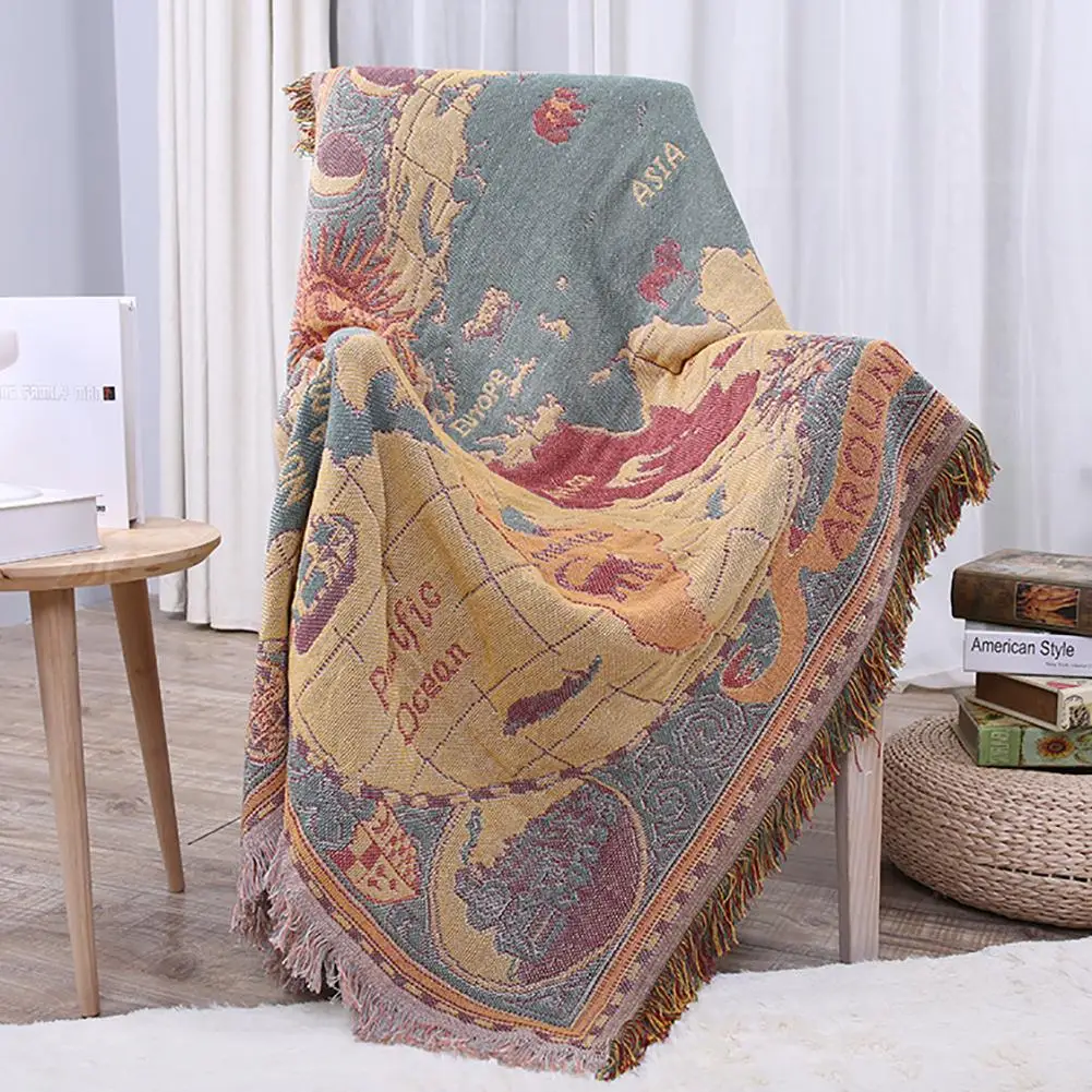 130x180cm World map Cotton Bohemian Plaids Blanket Multi-function Sofa Decorative piano cover tapestry Cobertor Tassel Blanket
130x180cm World map Cotton Bohemian Plaids Blanket Multi-function Sofa Decorative piano cover tapestry Cobertor Tassel Blanket