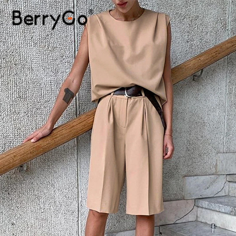 BerryGo Sleeveless top straight leg shorts jumpsuit romper Khaki O neck top short wide leg jumpsuit Summer causal romper suit
BerryGo Sleeveless top straight leg shorts jumpsuit romper Khaki O neck top short wide leg jumpsuit Summer causal romper suit