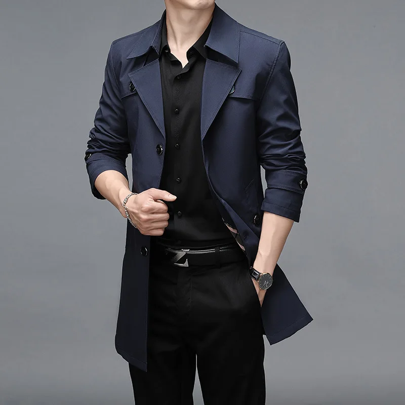 2021 New Brand Spring Autumn Men Long Trench Coats Superior Quality Buttons Male Fashion Outerwear Jackets Windbreaker Plus Size
2021 New Brand Spring Autumn Men Long Trench Coats Superior Quality Buttons Male Fashion Outerwear Jackets Windbreaker Plus Size