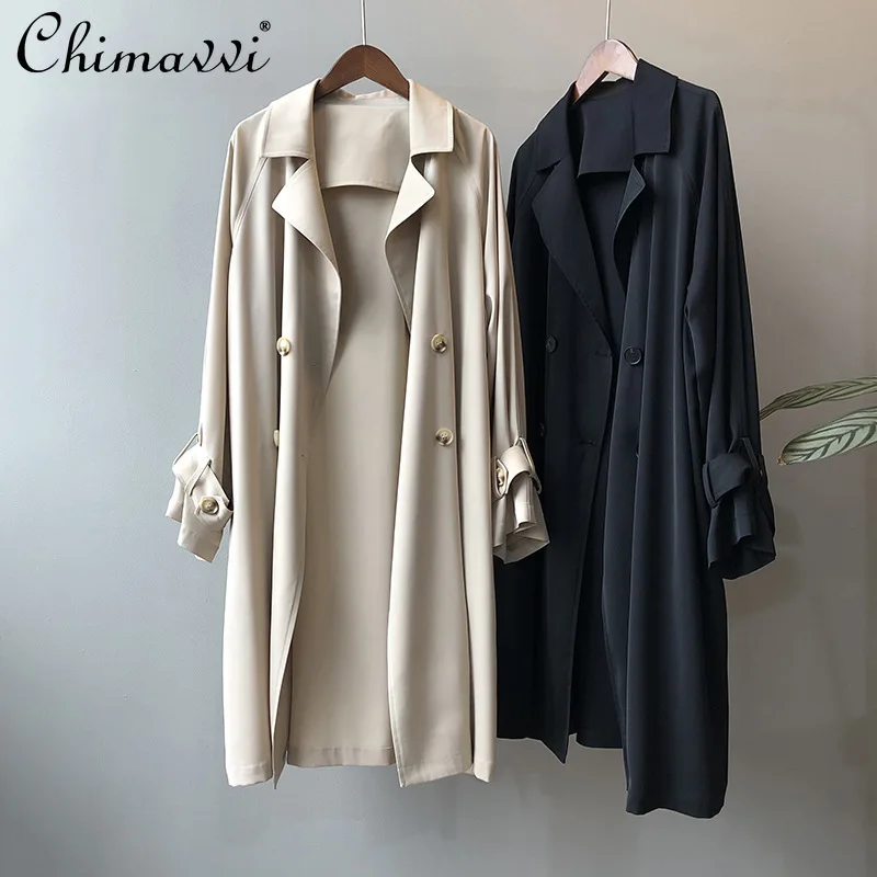 Fashion Thin Trench Coat Women 2021 Spring/Autumn Loose Temperament Solid Long Trench Casual Full Sleeve Simple Windbreaker
Fashion Thin Trench Coat Women 2021 Spring/Autumn Loose Temperament Solid Long Trench Casual Full Sleeve Simple Windbreaker