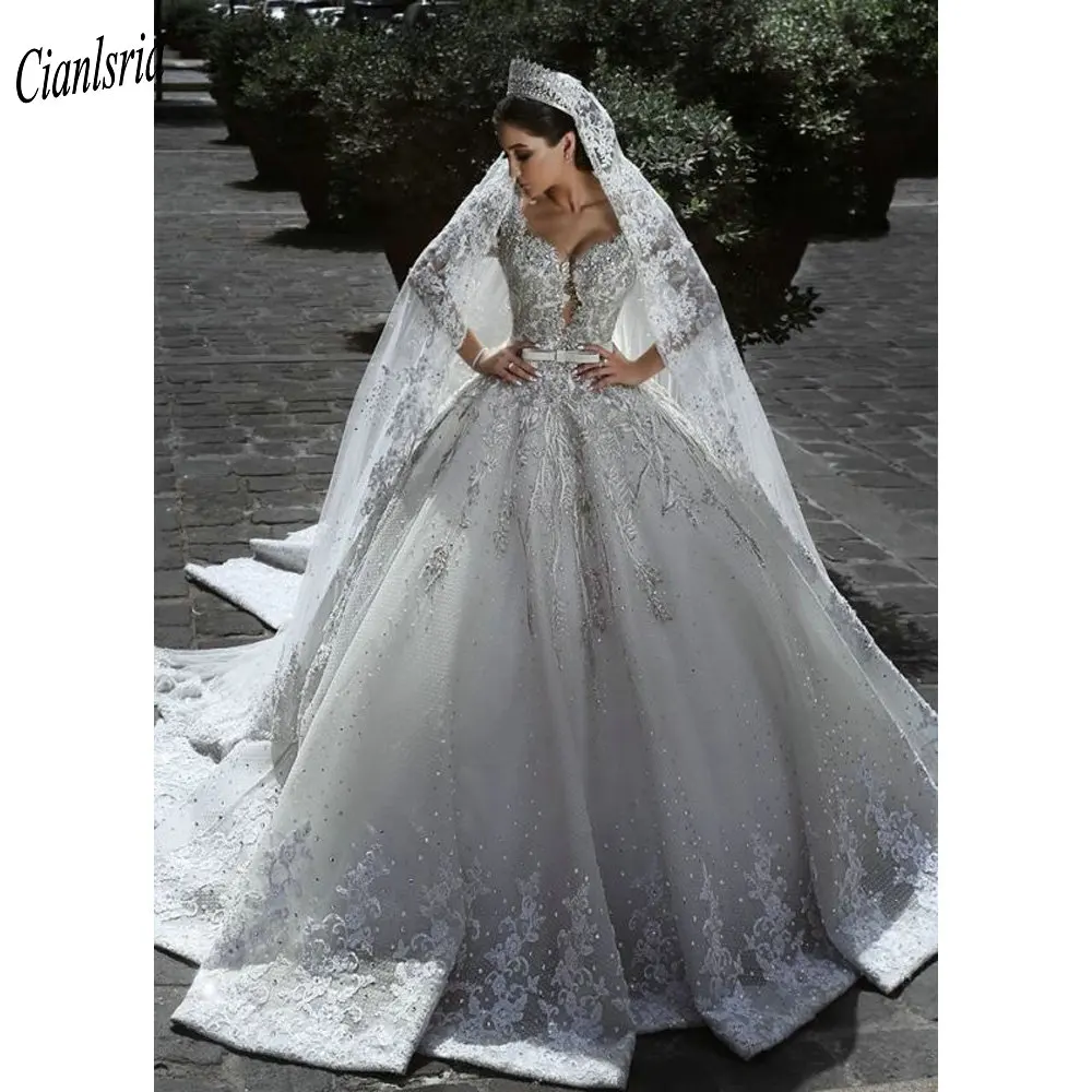Luxury Beading Crystal Off The Shoulder Dubai Saudi Arabic Ball Gown Wedding Dress Long Sleeve Appliques Lace Bridal Gown
Luxury Beading Crystal Off The Shoulder Dubai Saudi Arabic Ball Gown Wedding Dress Long Sleeve Appliques Lace Bridal Gown
