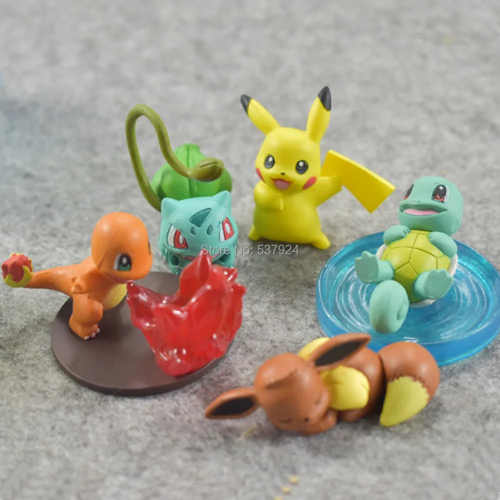 Новинка 10 комплектов фигурка Pika 3 5 см из ПВХ игрушечная фигурка|Игровые фигурки и