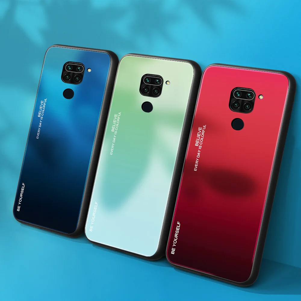 Чехол для Redmi note9 с постепенным изменением xiaomi 10lite стекла RedmiK30pro креативный