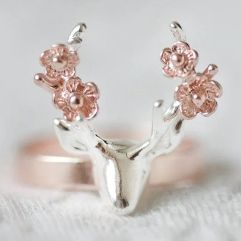 Milangirl Fashion Sliver Antler Ring Rose Golden Two Tone Flower Deer Rings for Women Anniversary Christmas
Milangirl Fashion Sliver Antler Ring Rose Golden Two Tone Flower Deer Rings for Women Anniversary Christmas