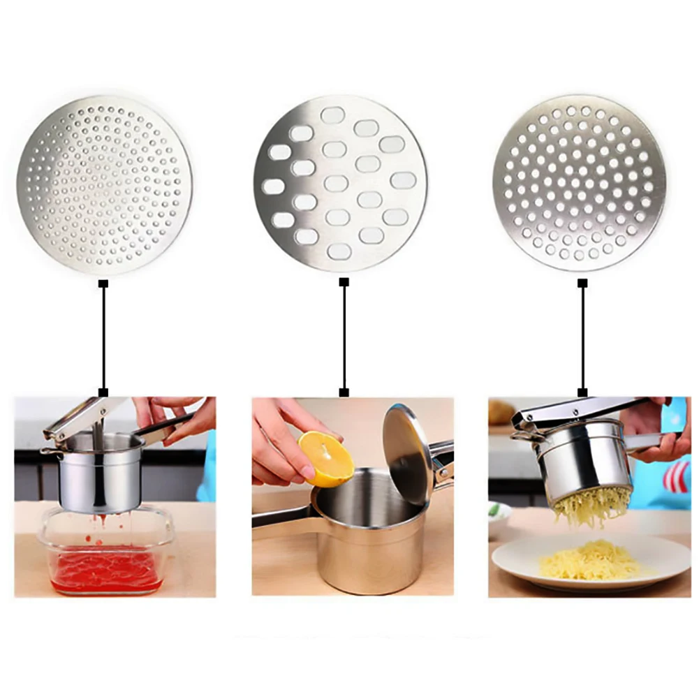 3 In 1 Stainless Steel Potato Masher Ricer Puree Fruit Vegetable Press Maker Set Home Kitchen Tools Accessories Dropshipping
3 In 1 Stainless Steel Potato Masher Ricer Puree Fruit Vegetable Press Maker Set Home Kitchen Tools Accessories Dropshipping