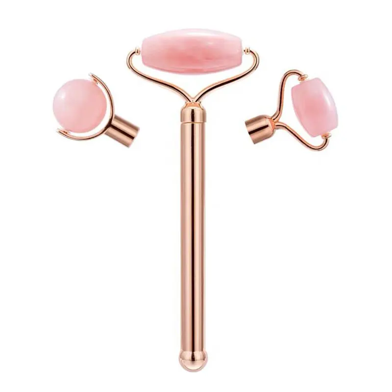 Natural Rose Quartz Jade Massage Roller Gouache Stone Facial Eyes Roller Massager For Face One Metal Rod Three Head Jade Roller
Natural Rose Quartz Jade Massage Roller Gouache Stone Facial Eyes Roller Massager For Face One Metal Rod Three Head Jade Roller