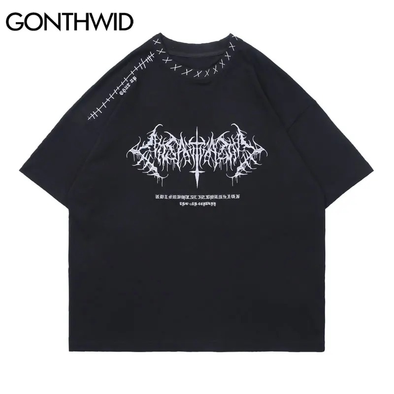 GONTHWID Oversized Tshirts Streetwear Hip Hop Embroidery Punk Rock Gothic Tees Shirts Harajuku Fashion Summer Short Sleeve Tops
GONTHWID Oversized Tshirts Streetwear Hip Hop Embroidery Punk Rock Gothic Tees Shirts Harajuku Fashion Summer Short Sleeve Tops