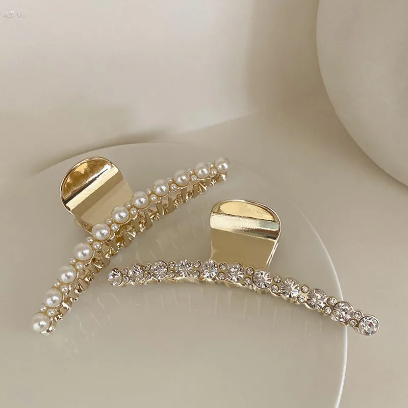 2021 Korea Elegant Crystal Imitation Pearl Women Hair Claws Hairpin Crab Metal Geometric Hair Clips Barrettes
2021 Korea Elegant Crystal Imitation Pearl Women Hair Claws Hairpin Crab Metal Geometric Hair Clips Barrettes