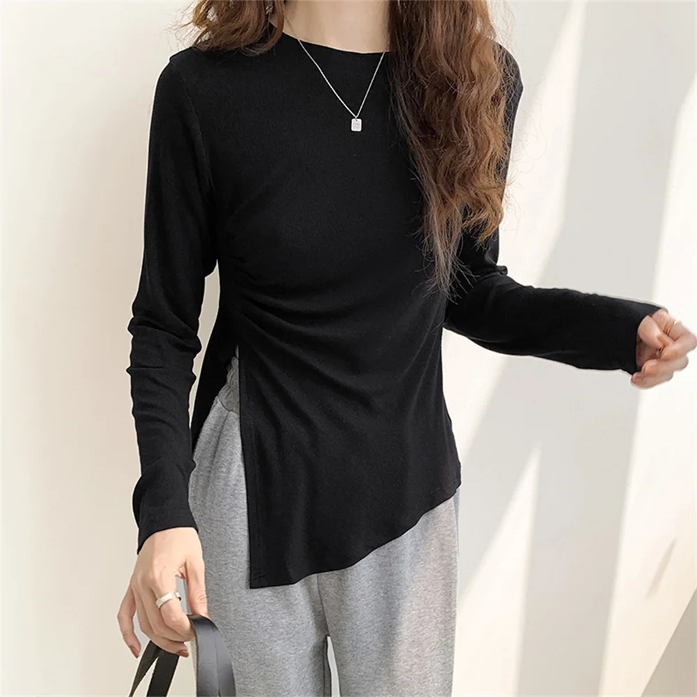 동대문 Irregular Slim Women Tops New Casual All Match Bottoming Fashion 2021 Chic Hot Solid Autumn Loose Office Lady T-Shirts
동대문 Irregular Slim Women Tops New Casual All Match Bottoming Fashion 2021 Chic Hot Solid Autumn Loose Office Lady T-Shirts