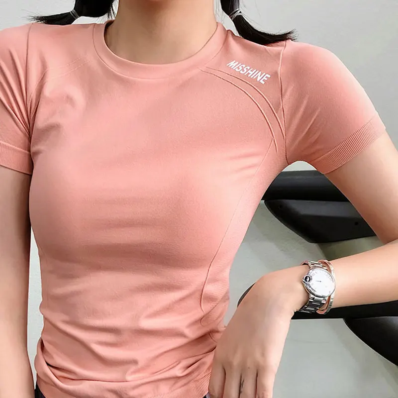 2021 New Quick Dry Stretch Slim Fit Yoga Tops Womens Gym Shirt Yoga Running Breathable Mesh T-shirts Female Sports Top Cloth
2021 New Quick Dry Stretch Slim Fit Yoga Tops Womens Gym Shirt Yoga Running Breathable Mesh T-shirts Female Sports Top Cloth