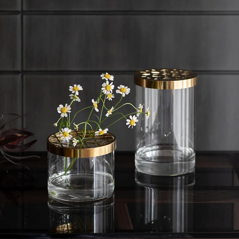 Nordic Transparent Glass Vase Golden Grid Cover Living Room Flower Arrangement Ikebana Decoration Desktop Hydroponic Plants Tool
Nordic Transparent Glass Vase Golden Grid Cover Living Room Flower Arrangement Ikebana Decoration Desktop Hydroponic Plants Tool