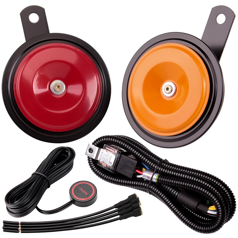 FARBIN Air Horn Waterproof Round Loud Horn Motorcycle Electric Horns Auto Horns Loud 12v 118db High Tone/Low Tone Metal Twin Dis
FARBIN Air Horn Waterproof Round Loud Horn Motorcycle Electric Horns Auto Horns Loud 12v 118db High Tone/Low Tone Metal Twin Dis