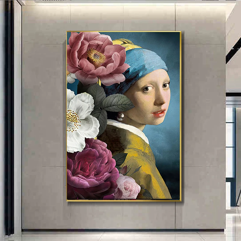 Abstract Wearing Pearl Girl with Flowers Canvas Paintings Wall Art Poster and Print Wall Art Pictures for Living Room Cuadros
Abstract Wearing Pearl Girl with Flowers Canvas Paintings Wall Art Poster and Print Wall Art Pictures for Living Room Cuadros