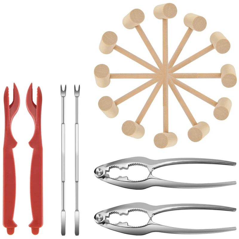Seafood Tools Set,Lobster Crab Mallets,Lobster Shellers,Crab Crackers and Tools,Mini Wood Hammer for Shellfish Seafood
Seafood Tools Set,Lobster Crab Mallets,Lobster Shellers,Crab Crackers and Tools,Mini Wood Hammer for Shellfish Seafood